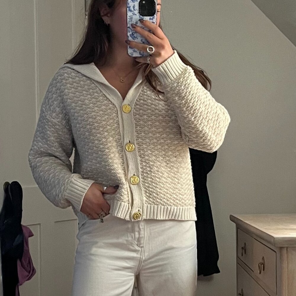 Savannah Cardigan ~ Antique White (Trovita Birds of Paradis)